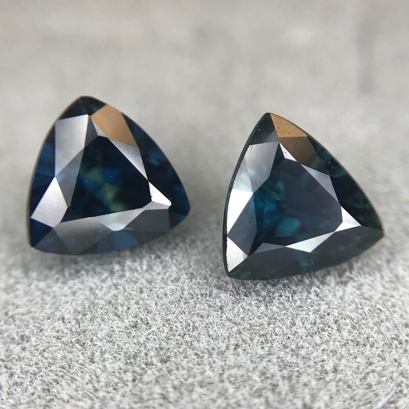 1.84tcw Trillion Brilliant Cut Sapphire Pair