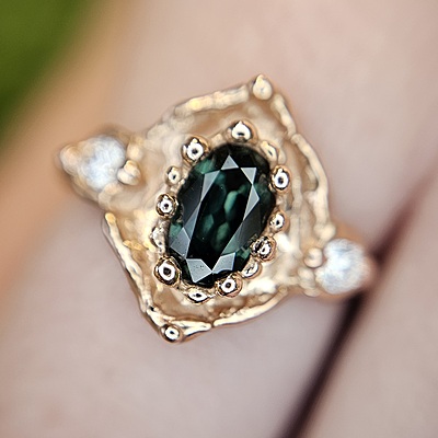 'Arwyn Green Sapphire & Diamond' Ring