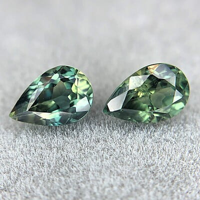 0.98tcw Pear Mixed Cut Sapphire Pair