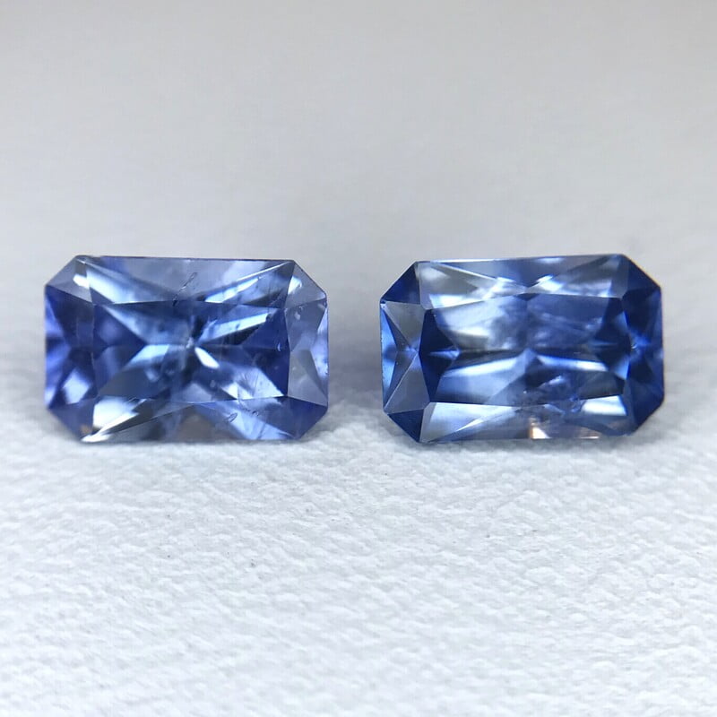 1.17tcw Radiant Brilliant Cut Sapphire Pair