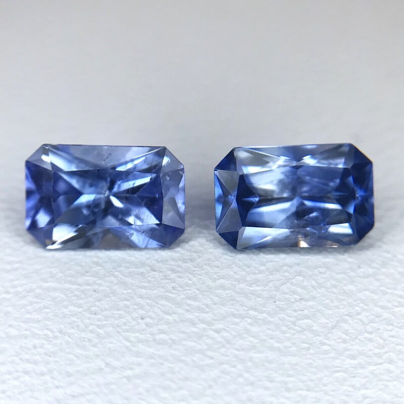 1.17tcw Radiant Brilliant Cut Sapphire Pair 1.17tcw Radiant Brilliant Cut Sapphire Pair