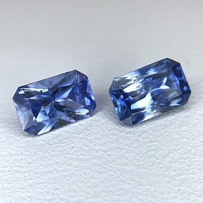 1.17tcw Radiant Brilliant Cut Sapphire Pair