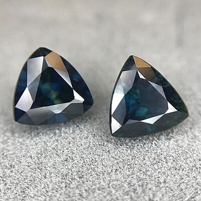 1.84tcw Trillion Brilliant Cut Sapphire Pair