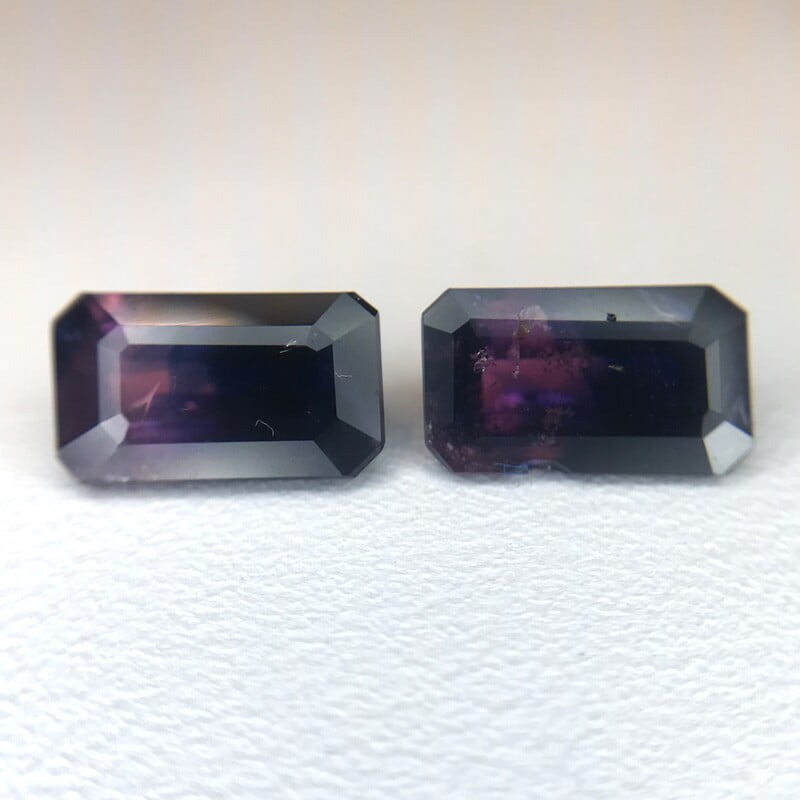 2.47tcw Octagon Step Cut Sapphire Pair