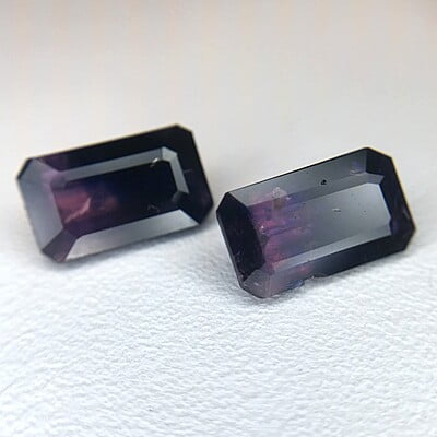 2.47tcw Octagon Step Cut Sapphire Pair