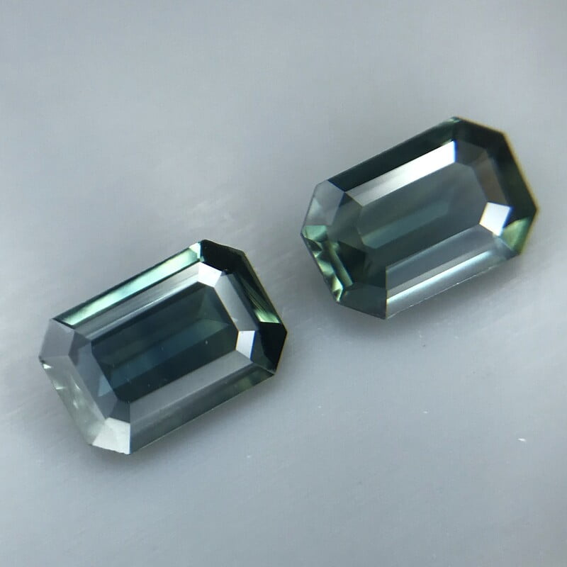 0.71ct Octagon Step Cut Sapphire Pair 0.71ct Octagon Step Cut Sapphire Pair